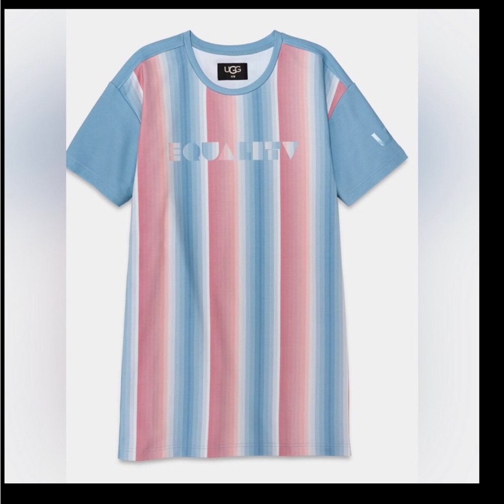 UGG PRIDE Logo striped oversized shirtdress dress Unisex Size‎ Small brand new